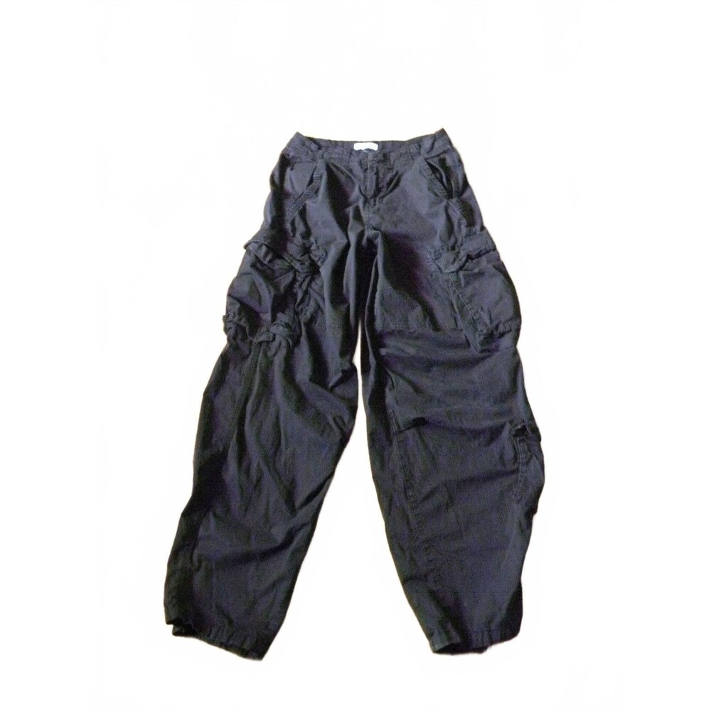Y2K Cargo Pants 0 Black Wide Leg Relaxed Garage Goth Grunge Gorpcore Womens